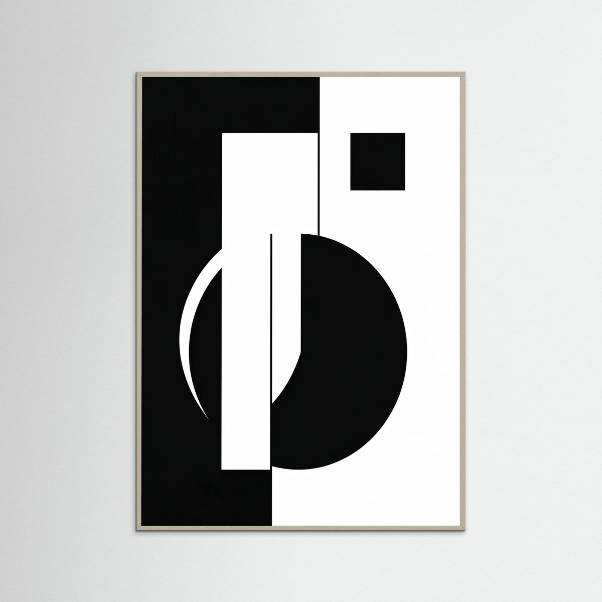 Grey Wood Art Print Beige