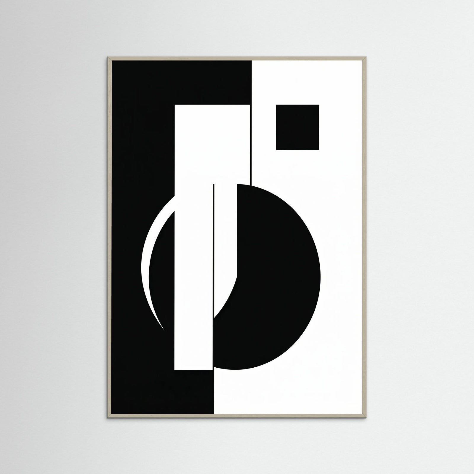 Grey Wood Art Print Beige