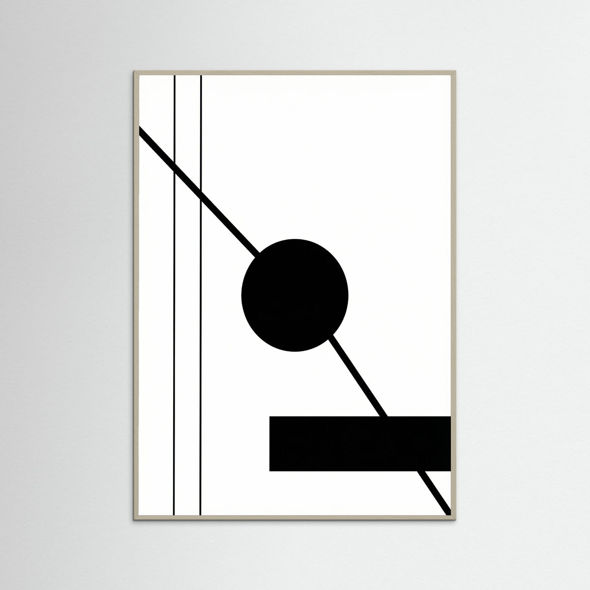 Grey Wood Art Print Beige