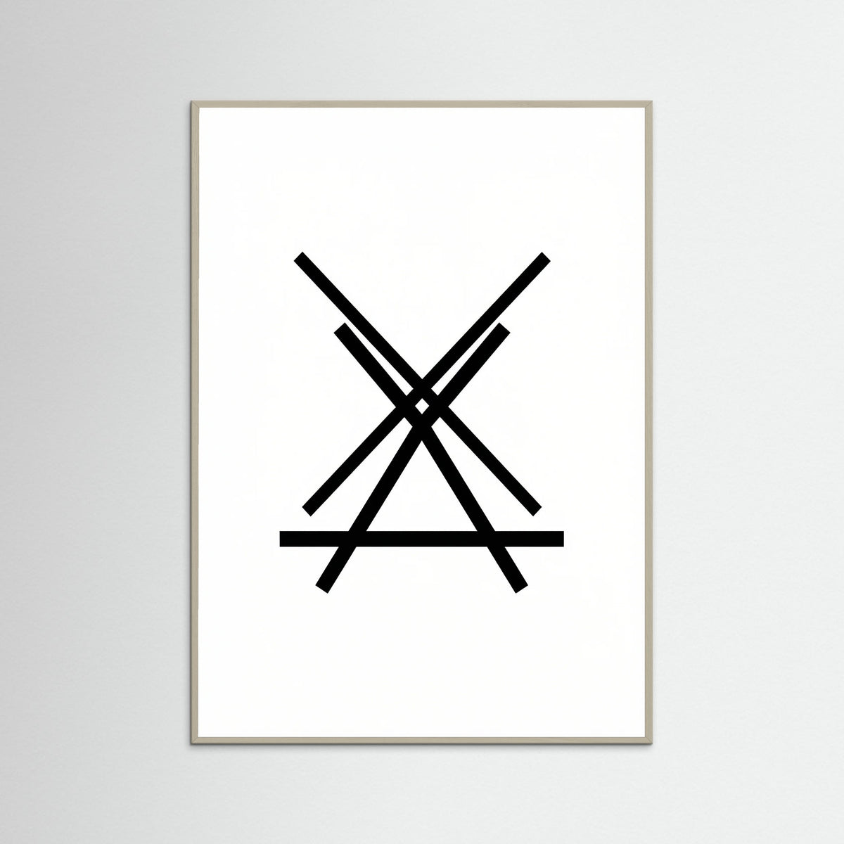 Grey Wood Art Print Beige