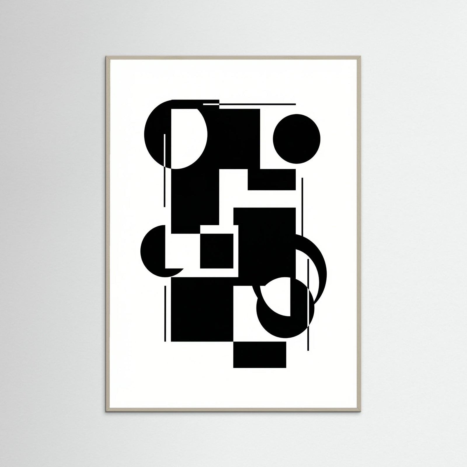 Grey Wood Art Print Beige