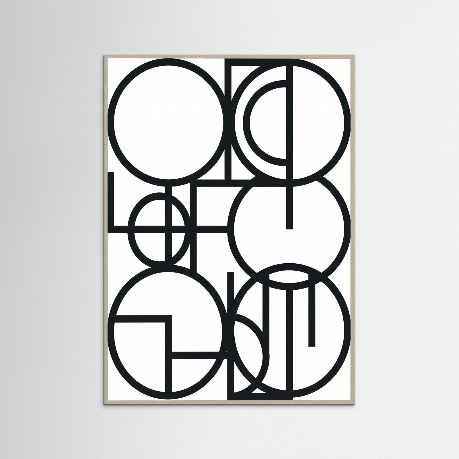 Grey Wood Art Print Beige