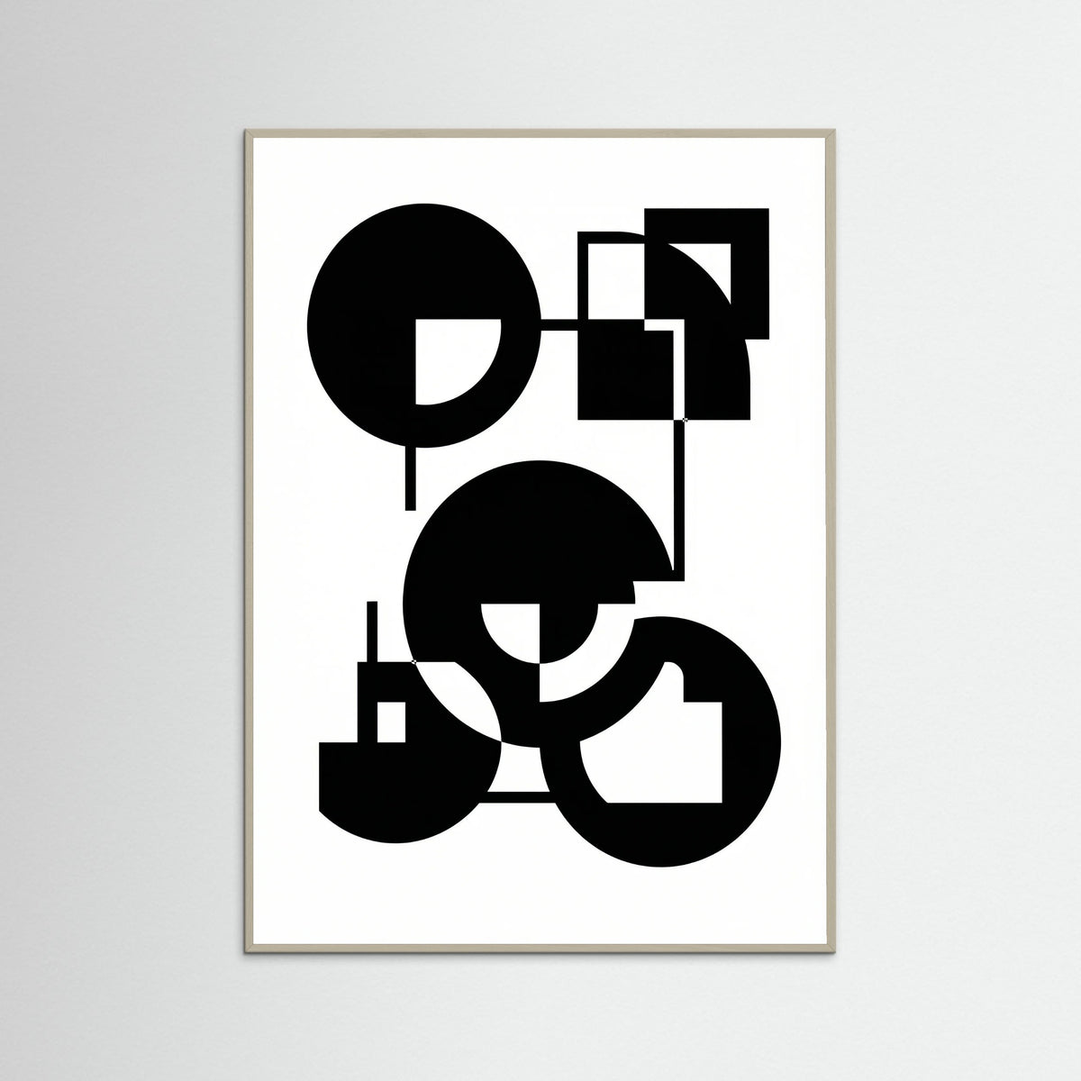 Grey Wood Art Print Beige