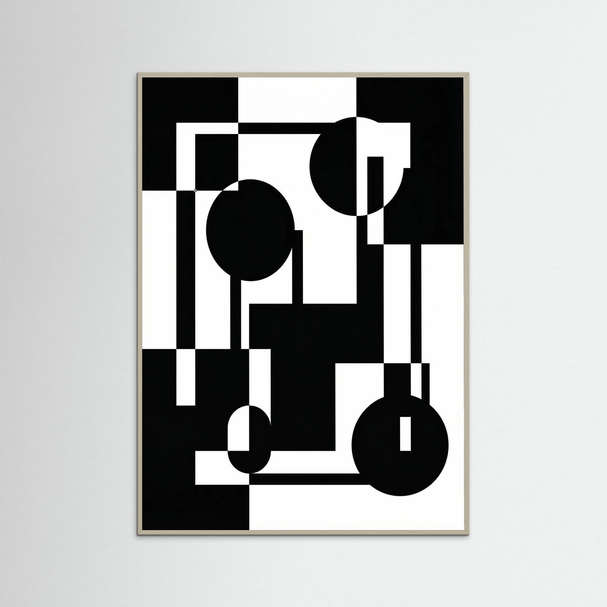 Grey Wood Art Print Beige