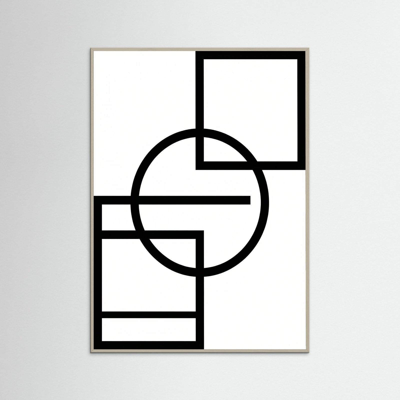 Grey Wood Art Print Beige