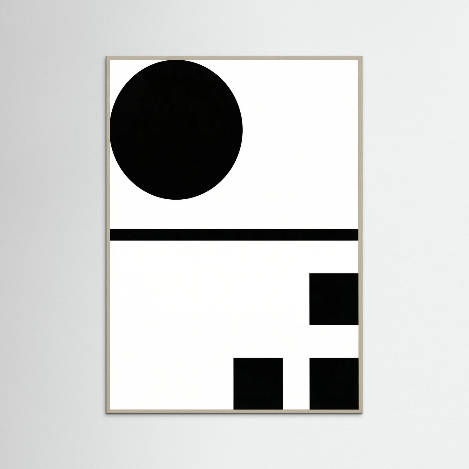 Grey Wood Art Print Beige