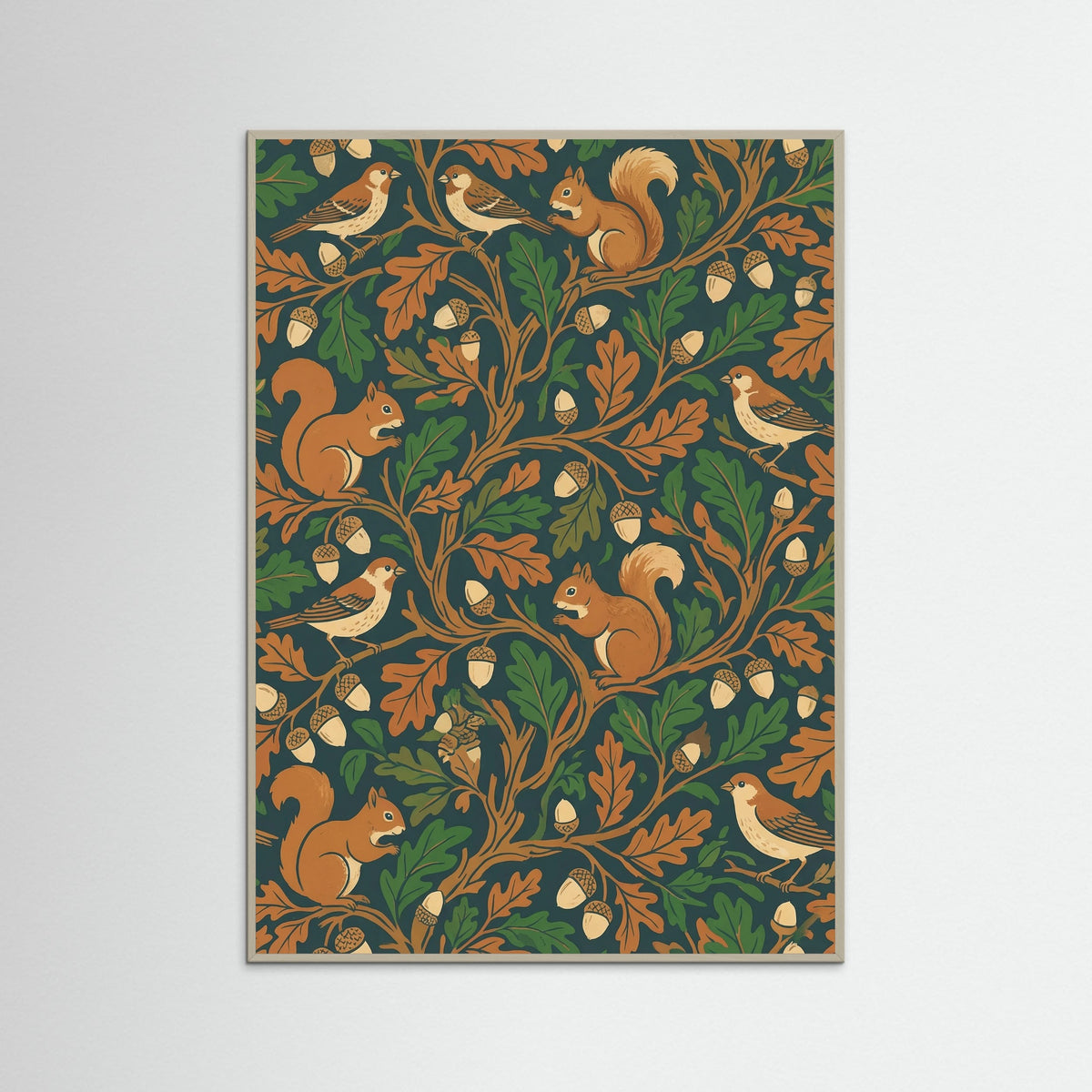 Grey Wood Avian Berry Tapestry