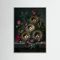 Grey Wood Baroque Floral Opulence