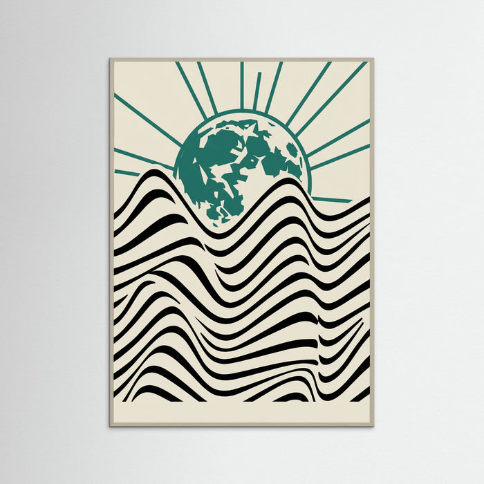 Grey Wood Bauhaus Sun Waves