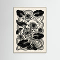 Grey Wood Beardsley Floral Nouveau