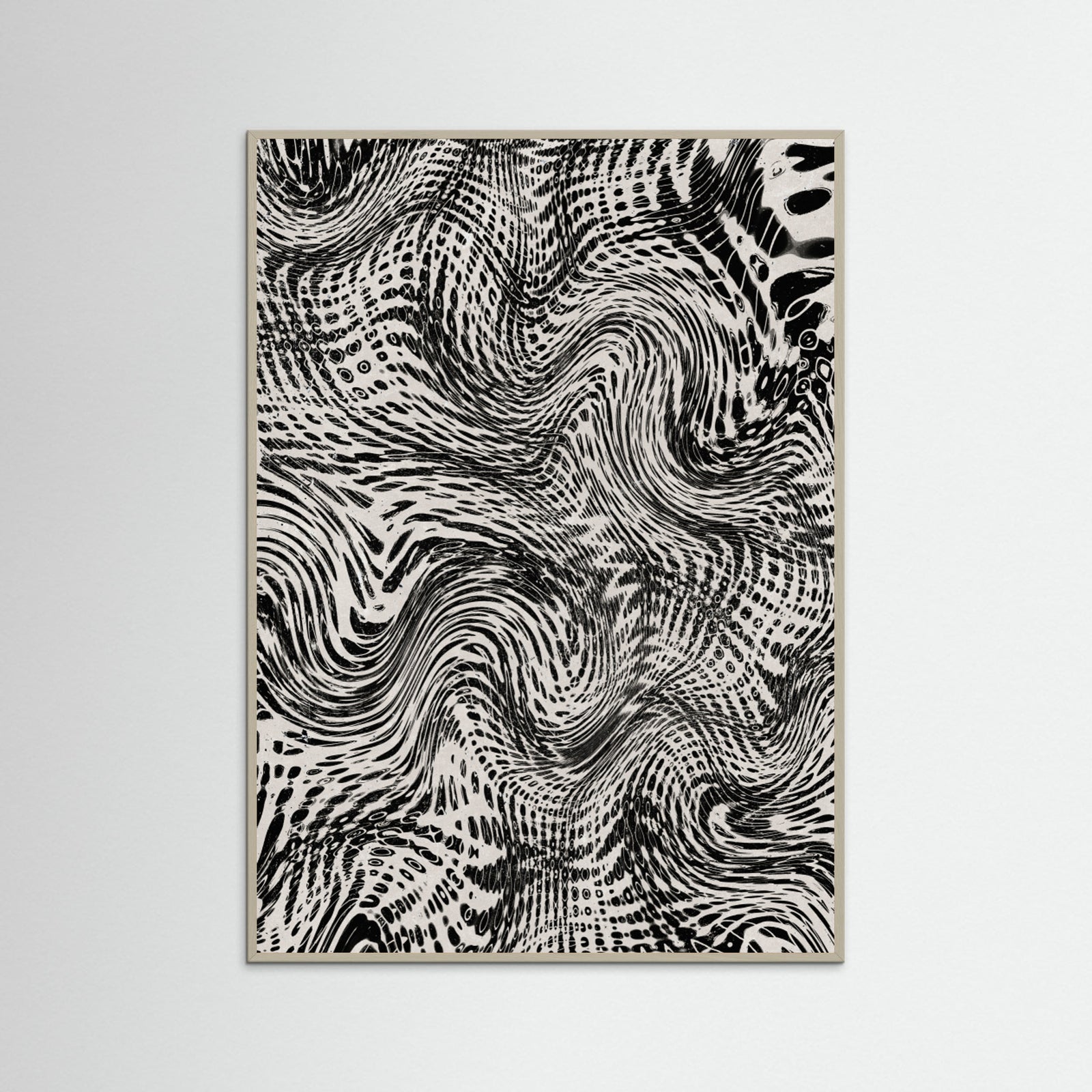 Grey Wood Black And White Net Pattern Poster