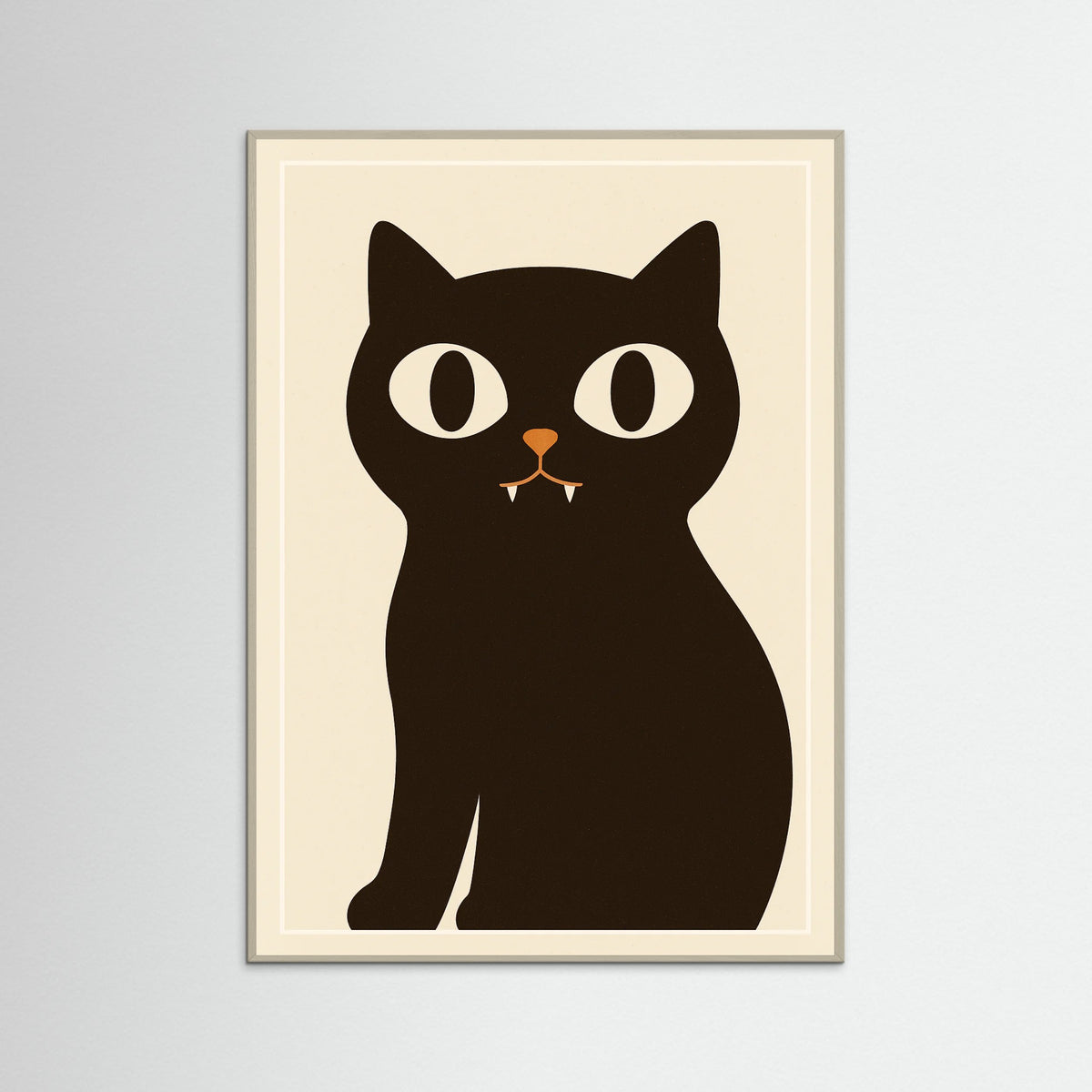 Grey Wood Black Cat Art