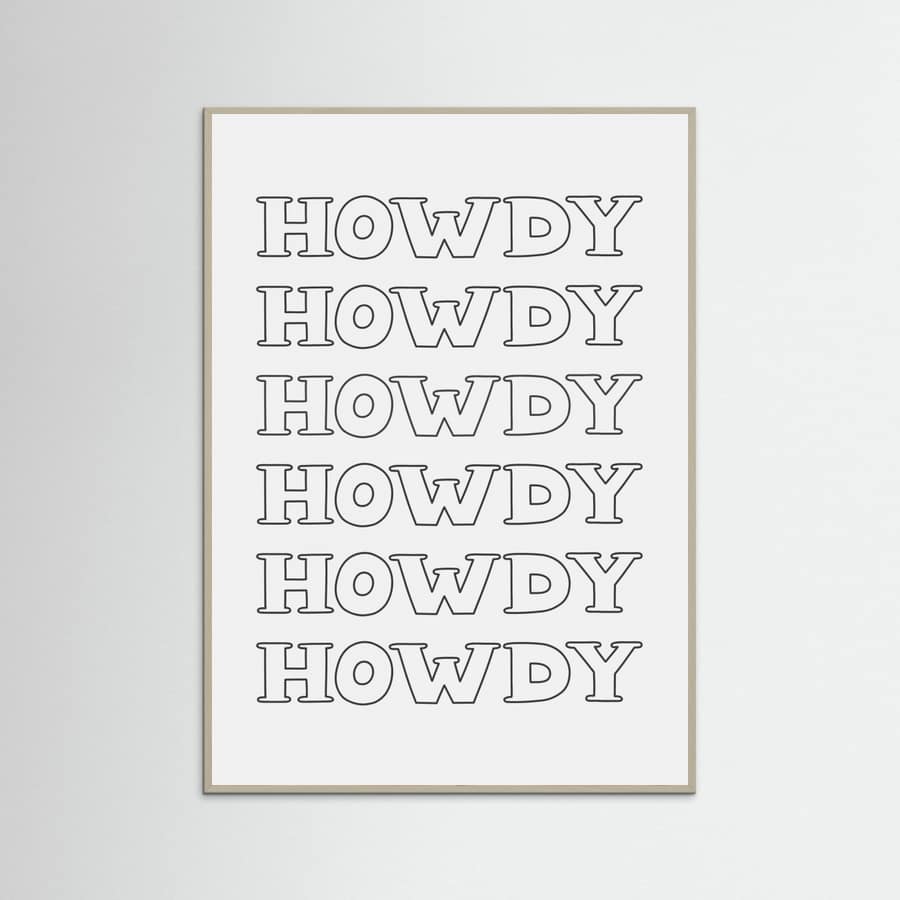 Black Howdy -juliste – juliste ja taidepainatus