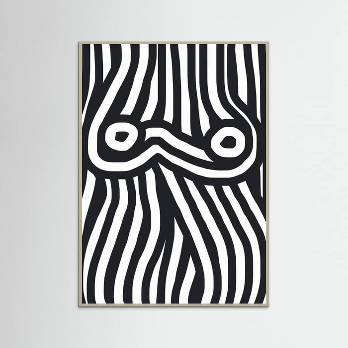 Plakat Black and White Striped Nude – plakat i druk artystyczny