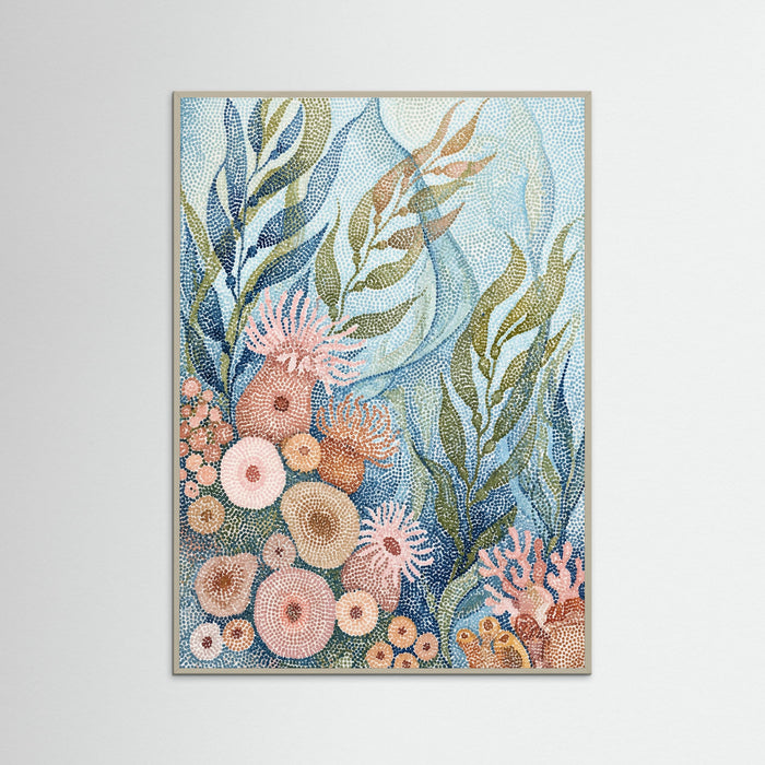 Grey Wood Blossoming Dots