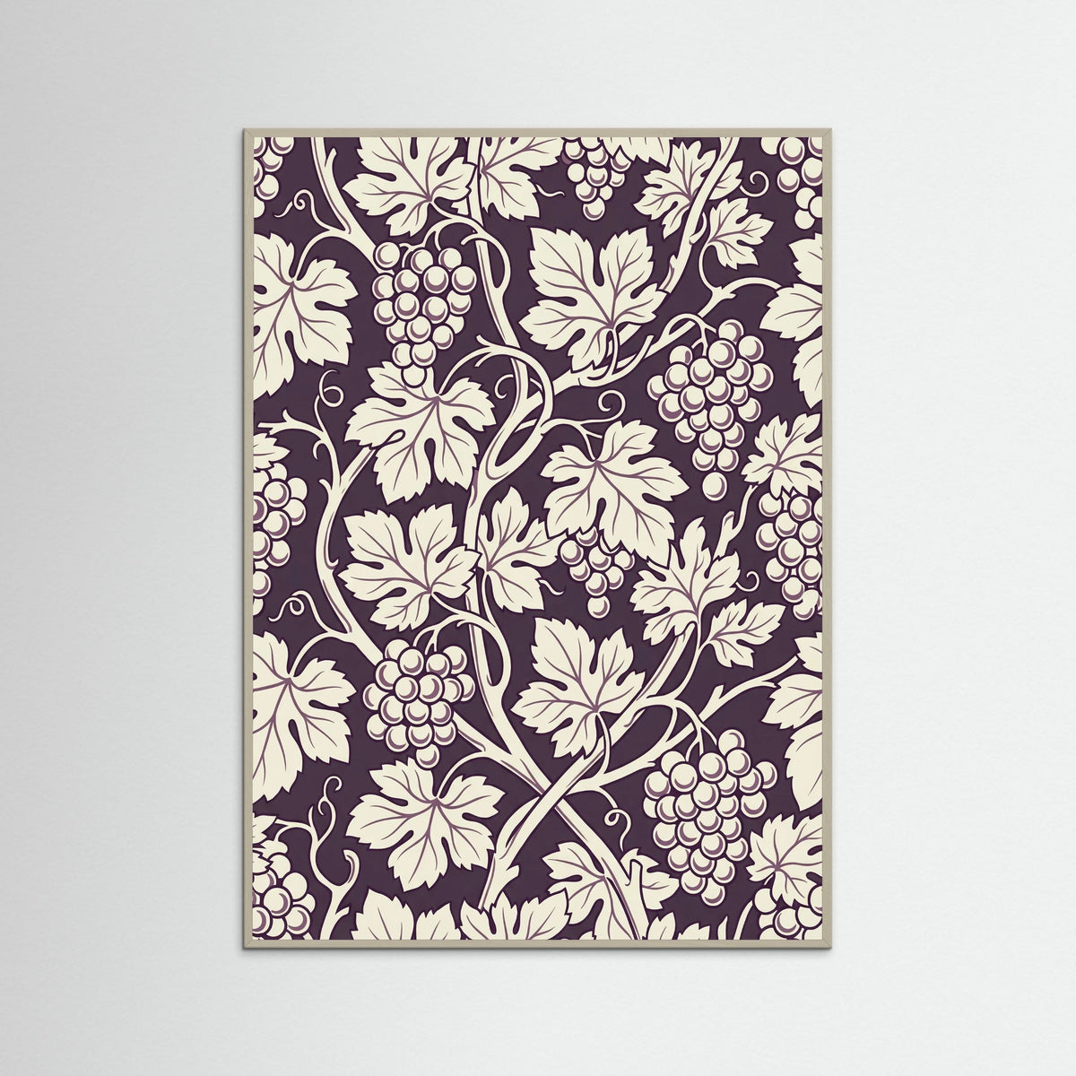 Grey Wood Blue Botanical Swirl