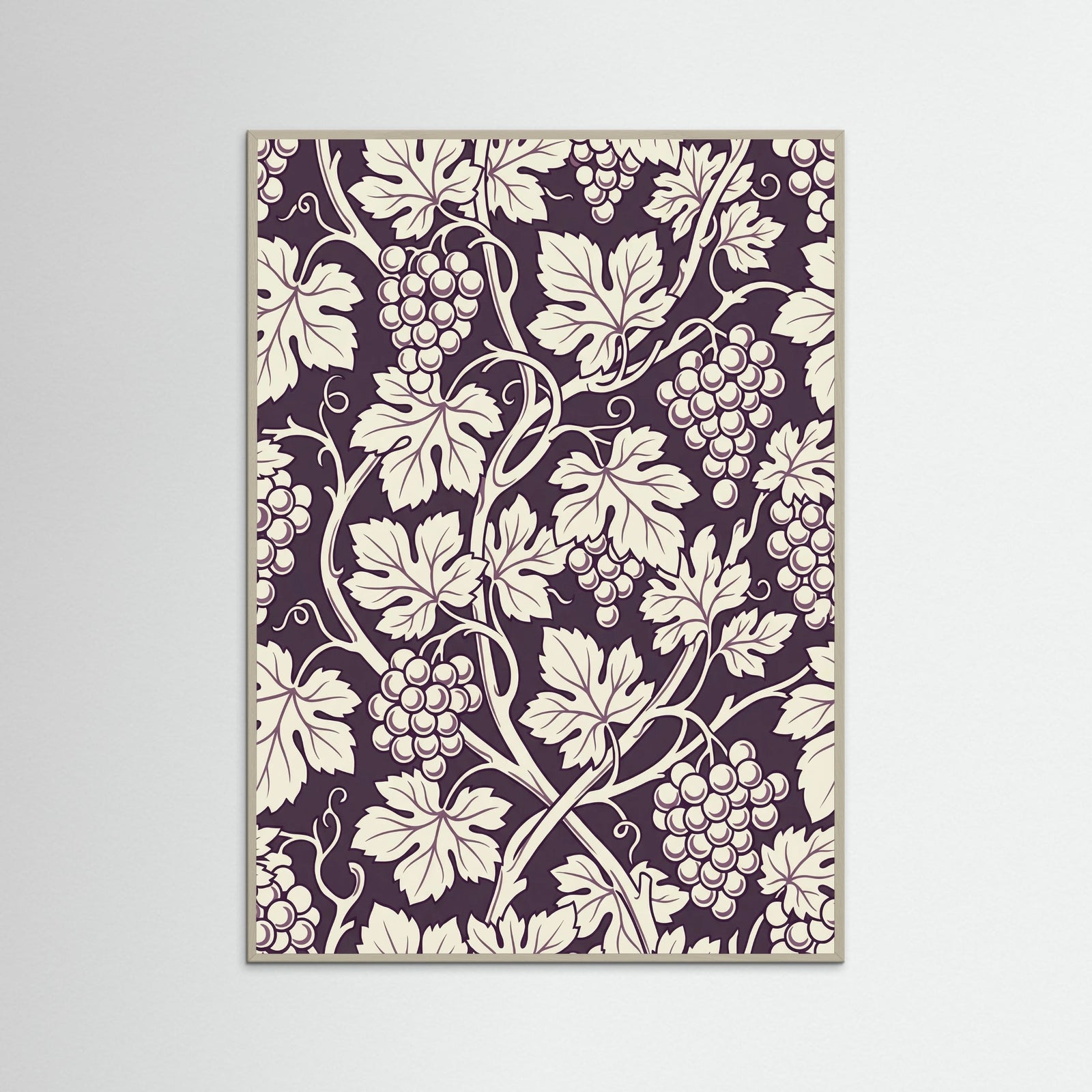 Grey Wood Blue Botanical Swirl