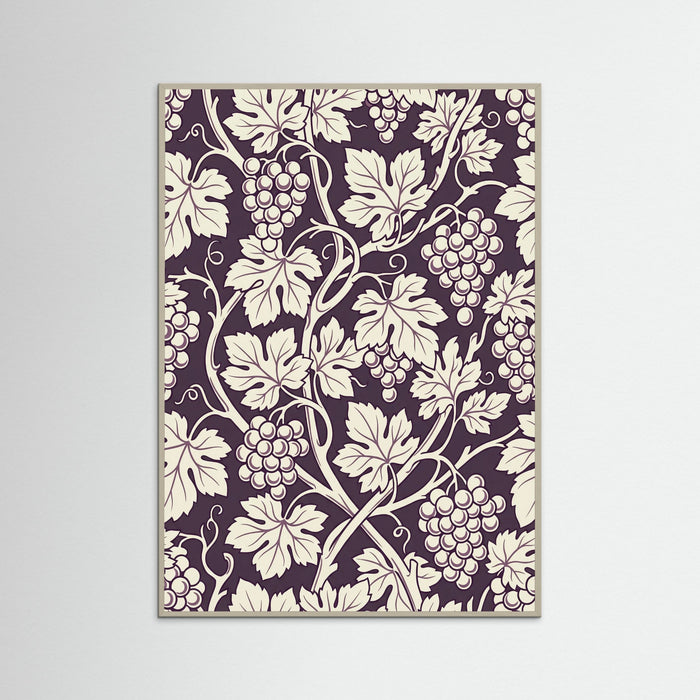 Grey Wood Blue Botanical Swirl