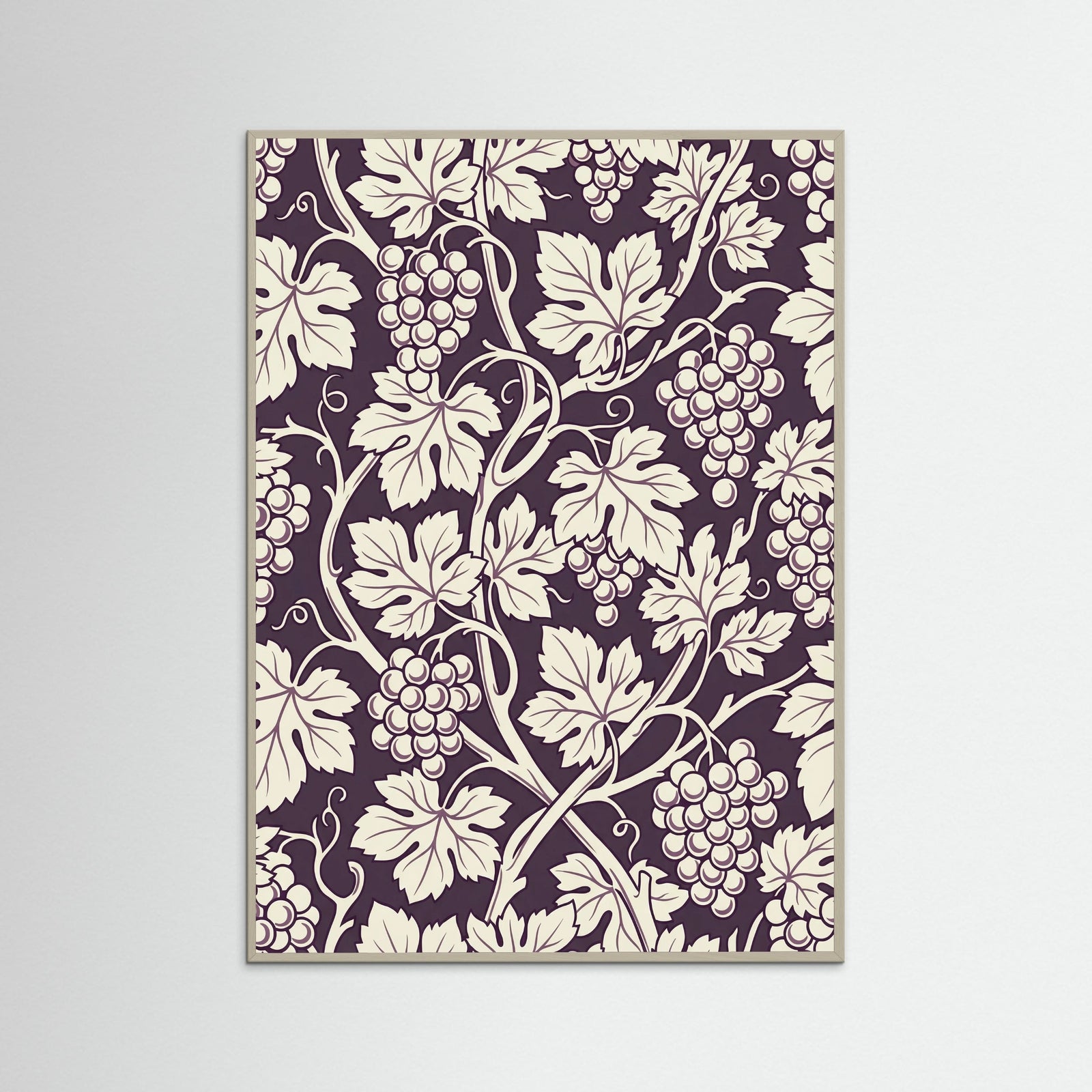 Grey Wood Blue Botanical Swirl