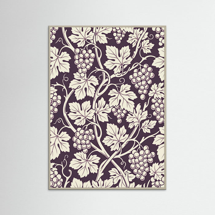 Grey Wood Blue Botanical Swirl