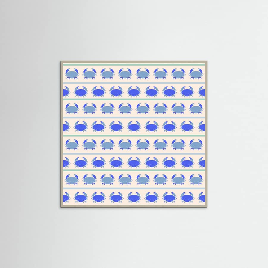 Poster Blue Crabs Nautical Pattern – poster e stampa artistica