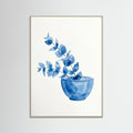 Grey Wood Blue Floral Vase