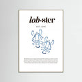 Póster Blue Lobster Poster | Minimalist Coastal Art with Seafood Illustration – póster e impresión artística