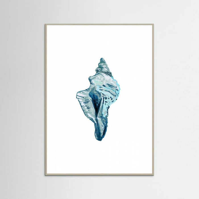 Blue Seashell On White Background No4 Poster – poster och konsttryck