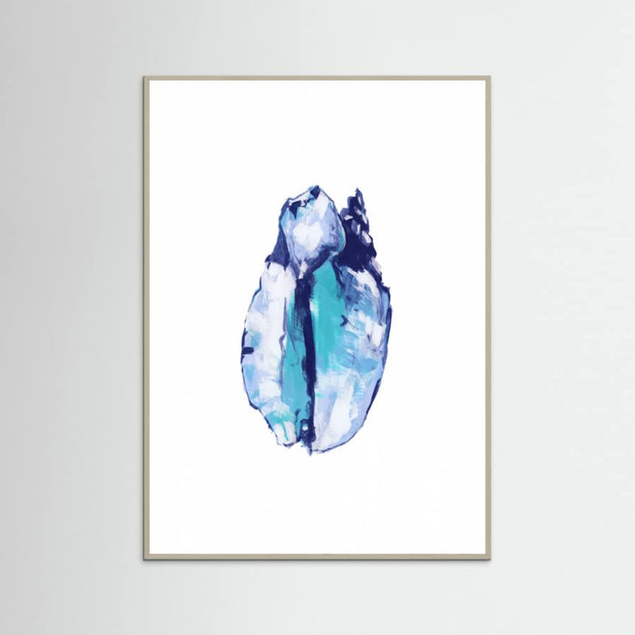 Blue Seashell On White Background No5 Poster – Poster und Kunstdruck