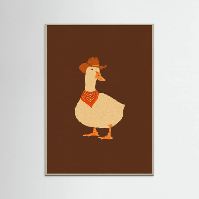 Grey Wood Bo the Cowboy Duck Poster