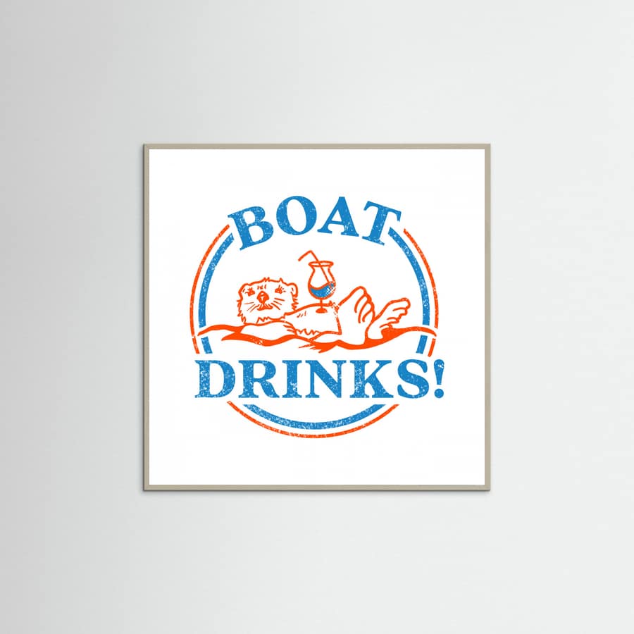 Boat Drinks Cocktail Drinking Otter Poster – Poster und Kunstdruck