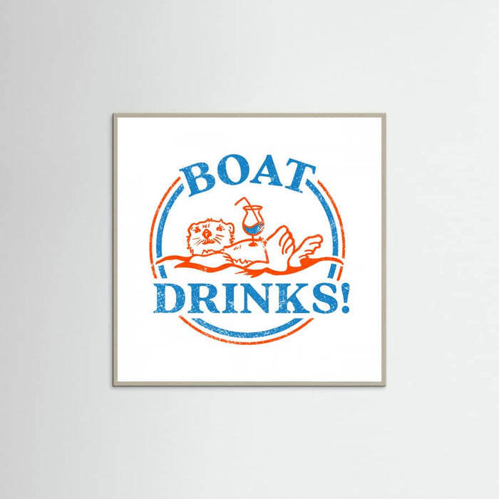 Boat Drinks Cocktail Drinking Otter Poster – Poster und Kunstdruck