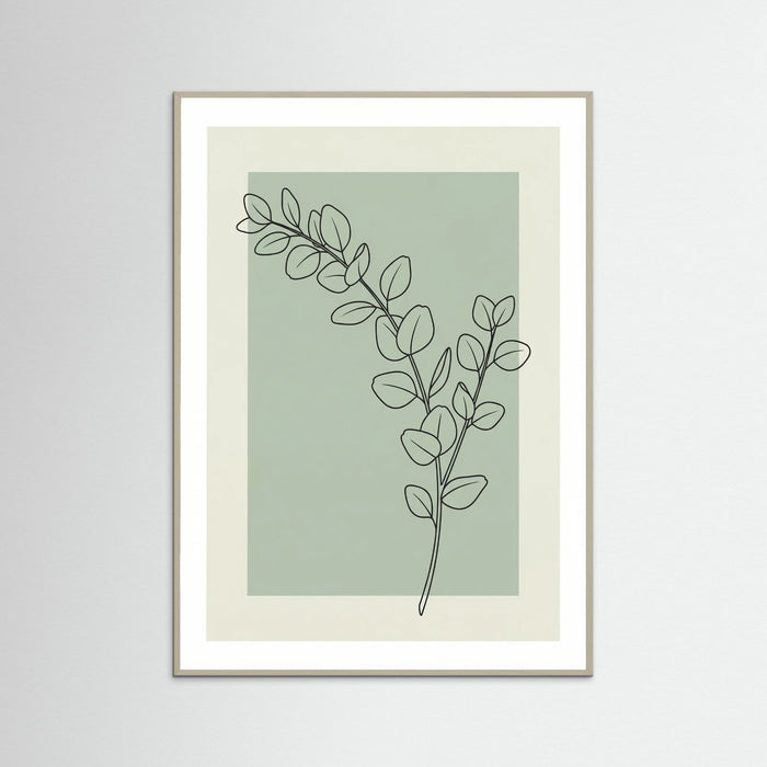 Grey Wood Bohemian Floral Sketch