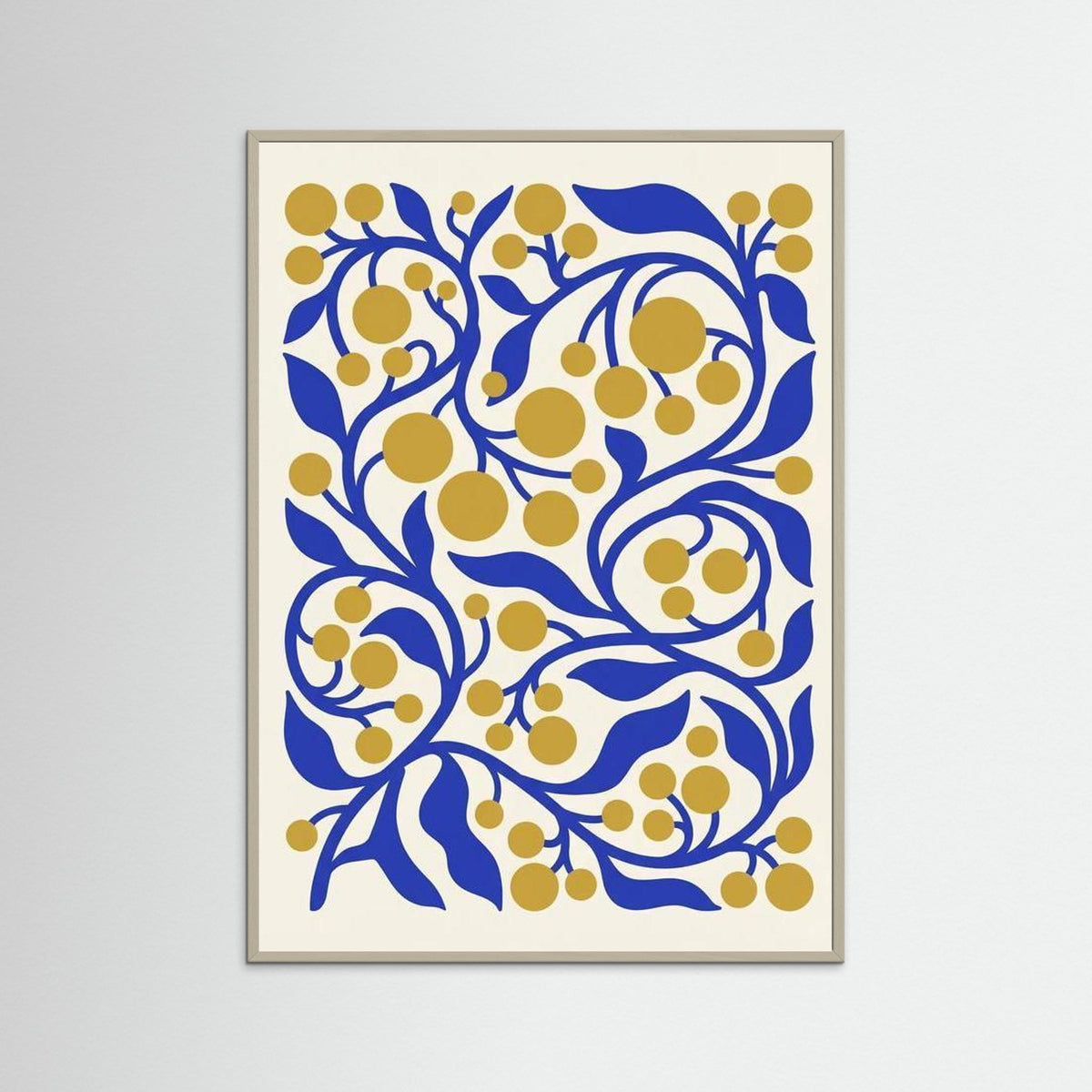 Grey Wood Bohemian Floral Sketch