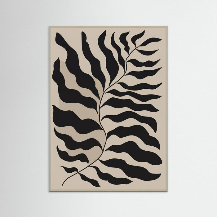 Grey Wood Bohemian Frond Abstract