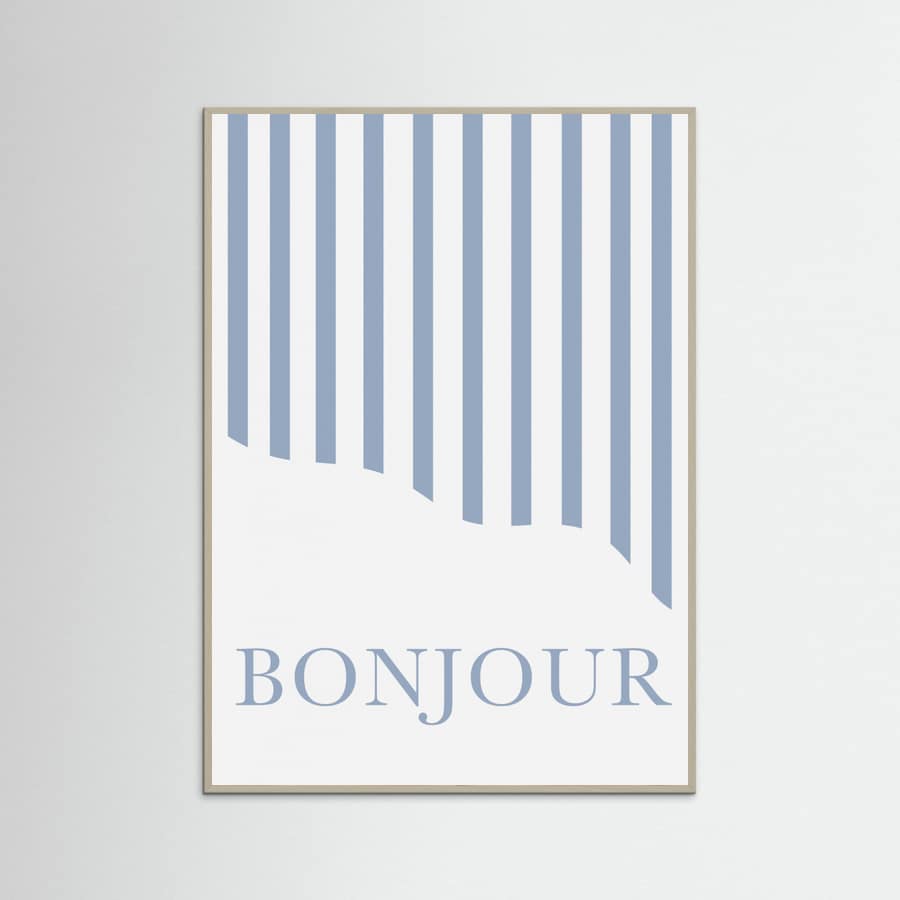 Póster Bonjour Stripes – póster e impresión artística