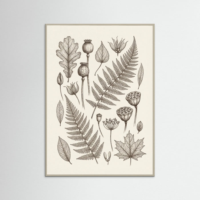 Grey Wood Botanical Intricacy