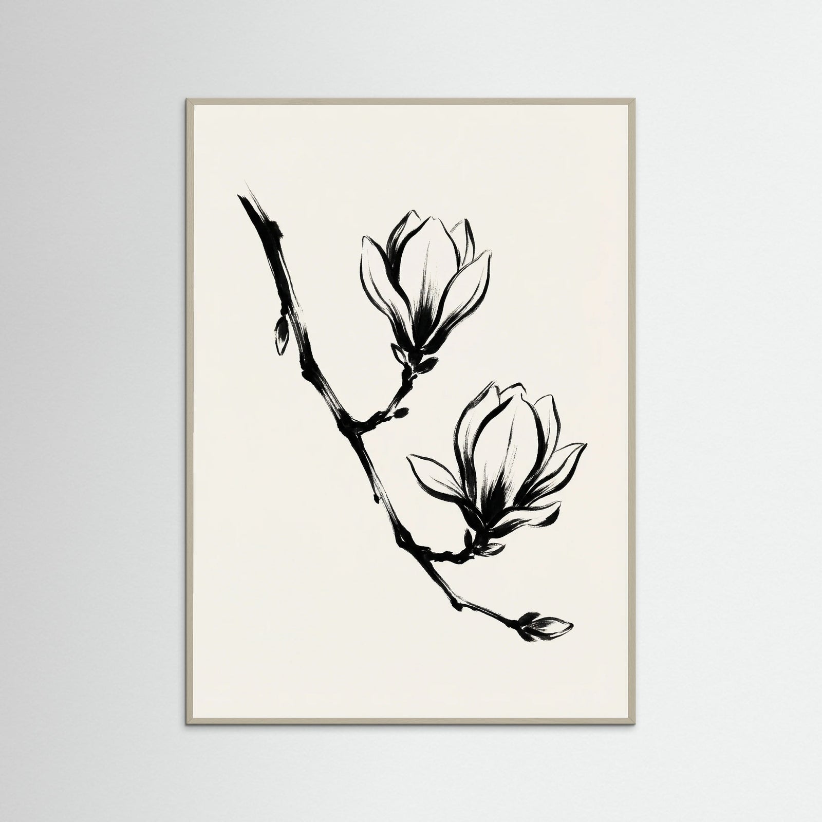 Grey Wood Brushstroke Blooms