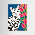 Grey Wood Cat Sitting Pretty Poster