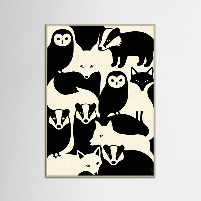 Grey Wood Checkerboard Felines