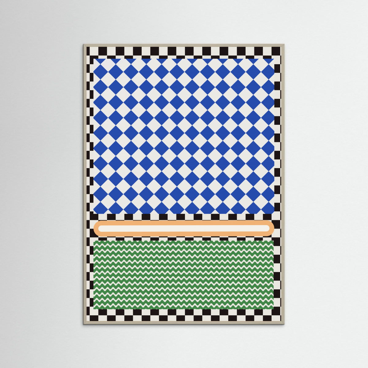 Grey Wood Checkered Rothko Inspiration Poster