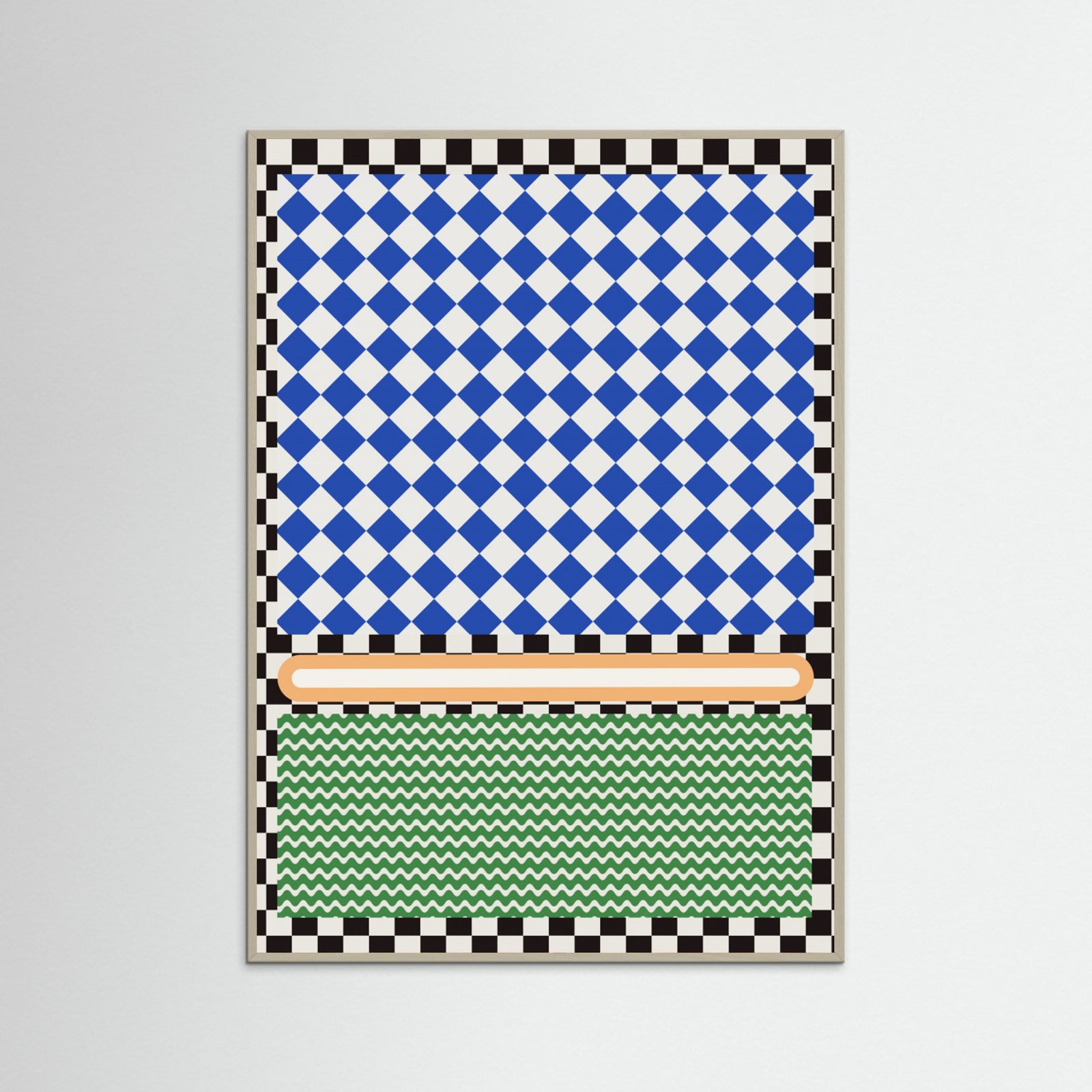 Grey Wood Checkered Rothko Inspiration Poster