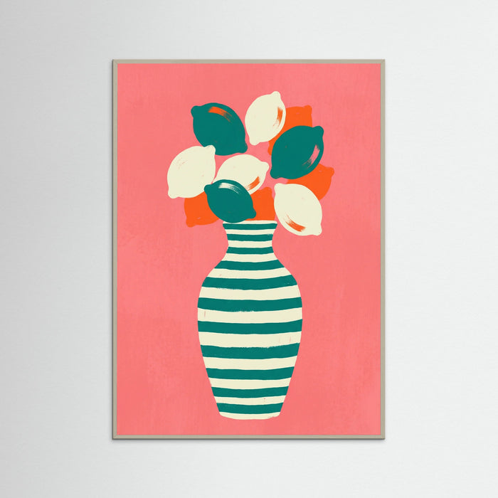 Grey Wood Citrus Stripes