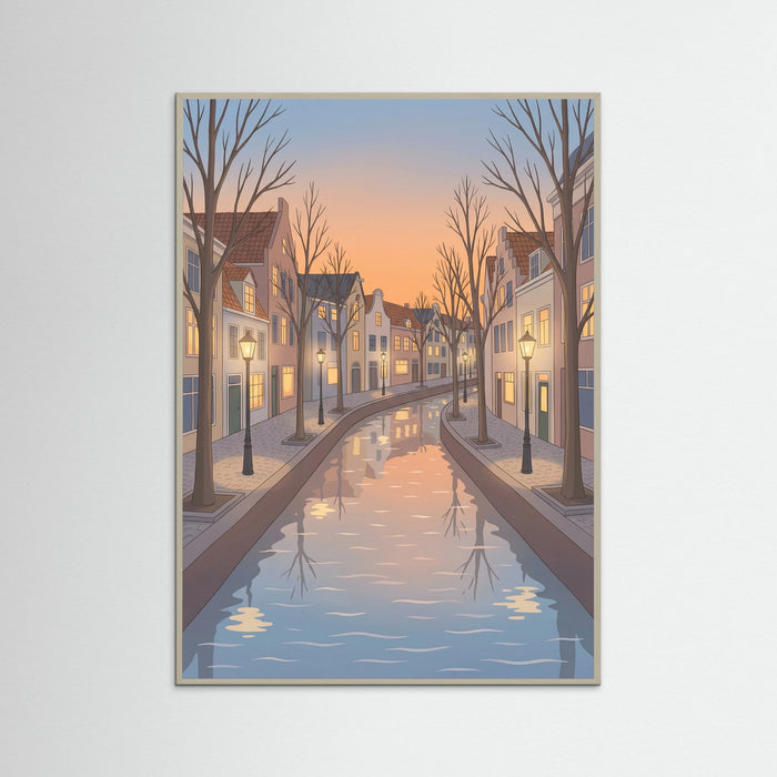 Grey Wood City Square Twilight