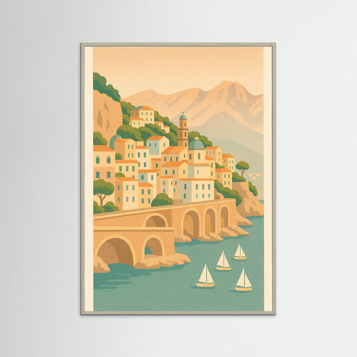 Grey Wood Coastal Cityscape
