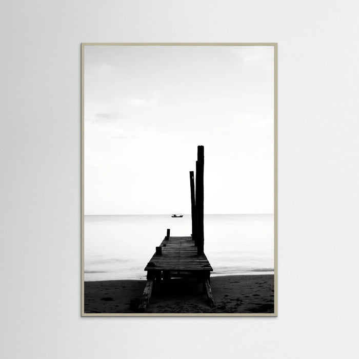 Grey Wood Coastal Silhouettes
