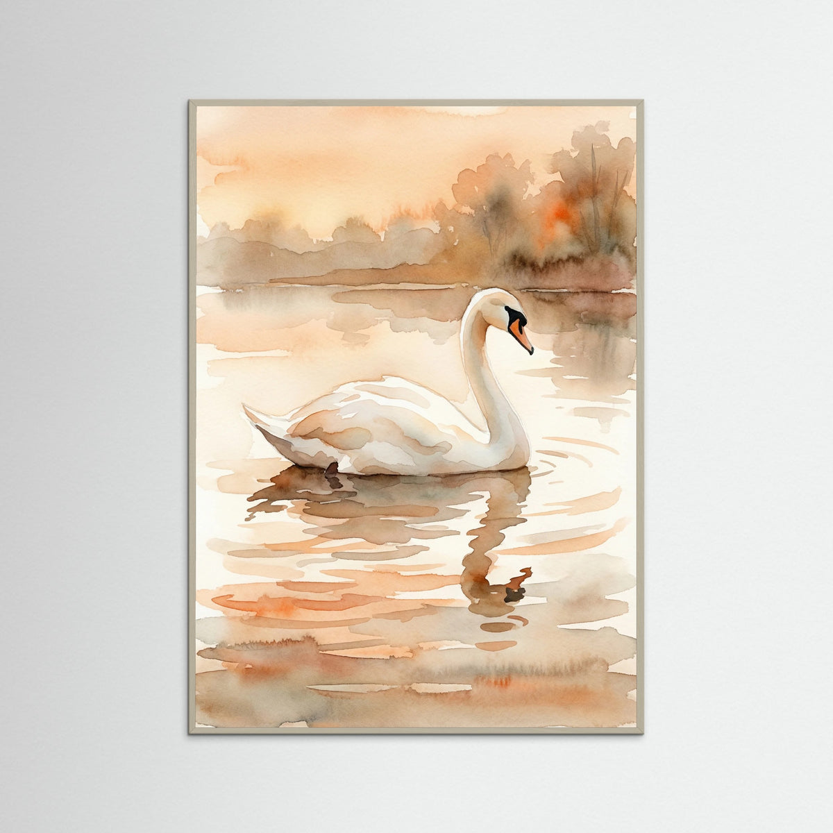 Grey Wood Connected Swans