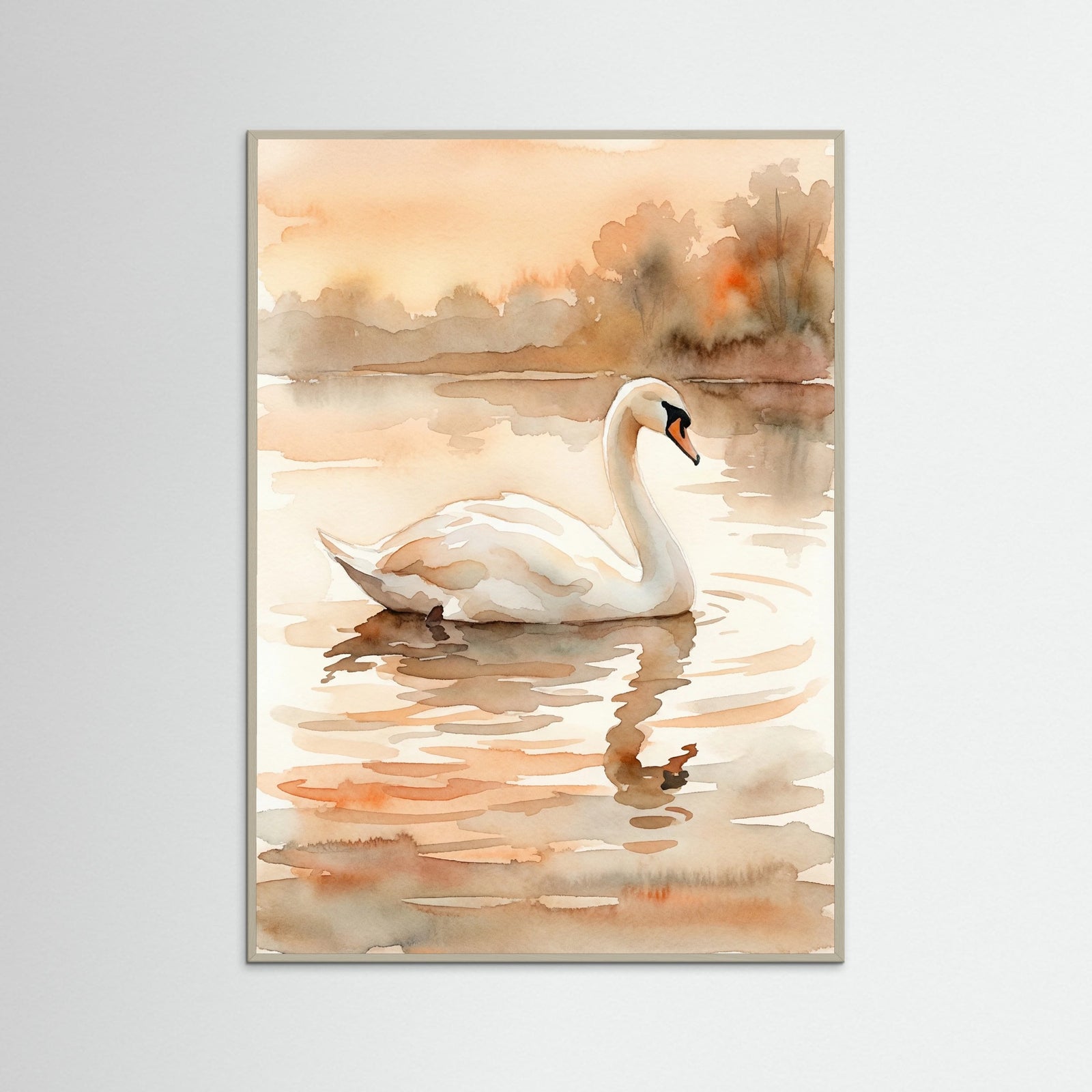 Grey Wood Connected Swans