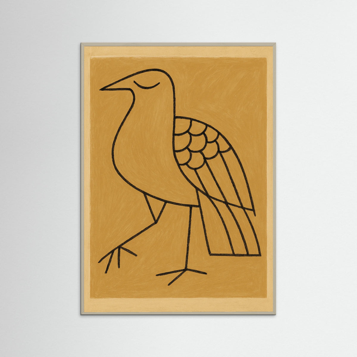Grey Wood Contemplative Figure
