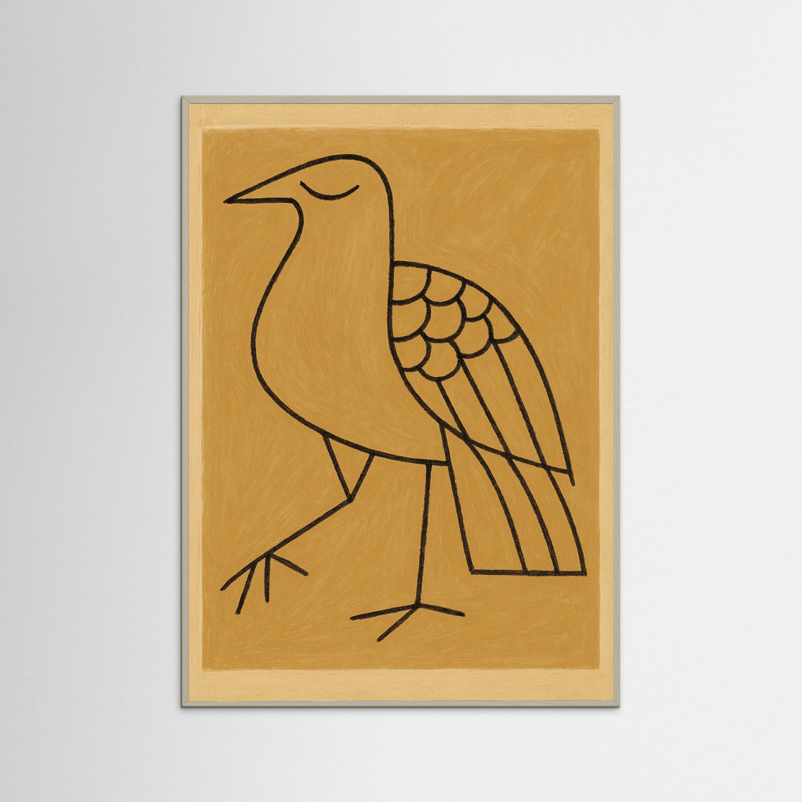 Grey Wood Contemplative Figure